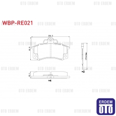 Renault R21 Concorde Fren Balatası Ön 1986-1993 